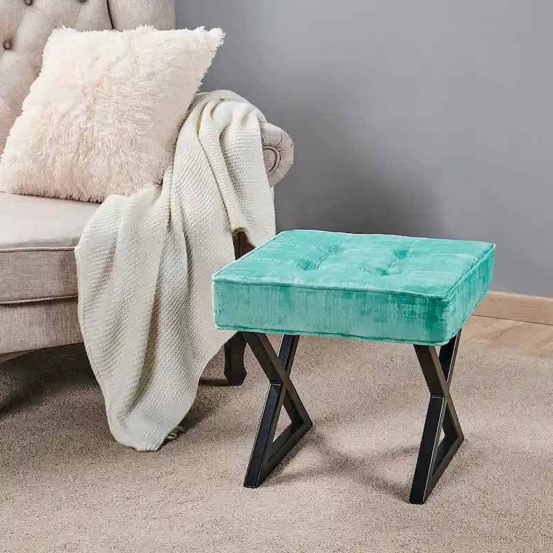Repose-pieds/tabouret de coiffeuse en velours