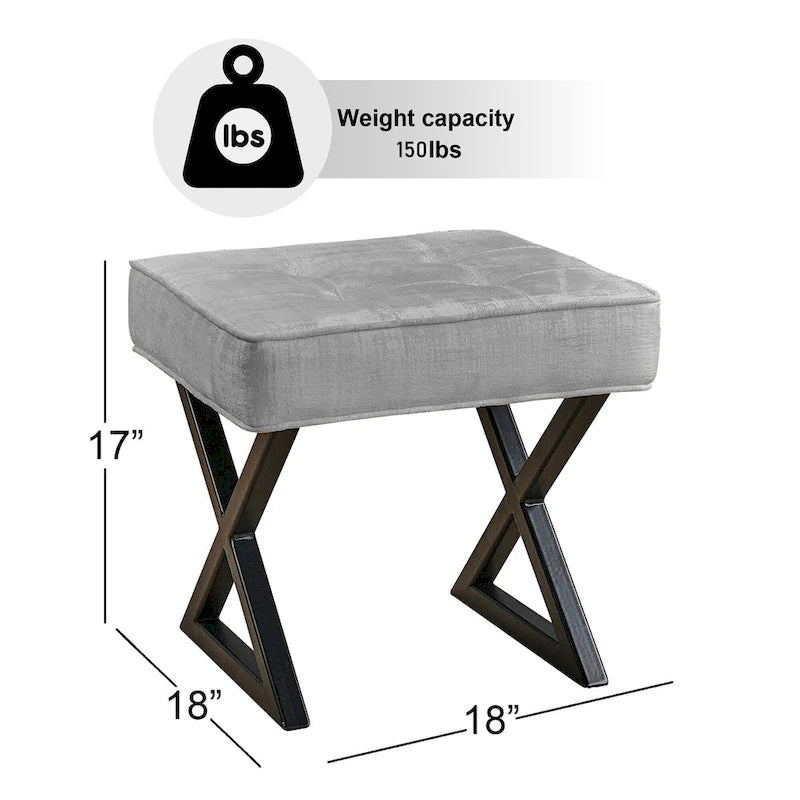 Repose-pieds/tabouret de coiffeuse en velours