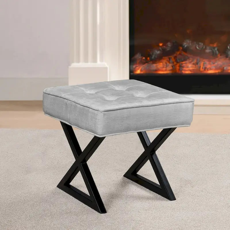 Repose-pieds/tabouret de coiffeuse en velours