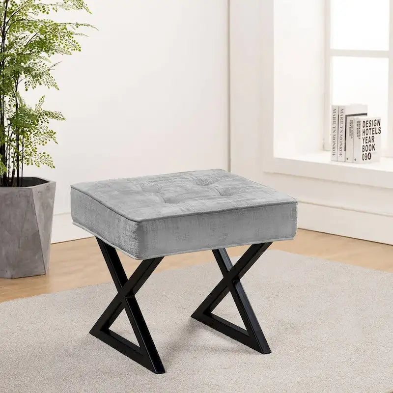Repose-pieds/tabouret de coiffeuse en velours