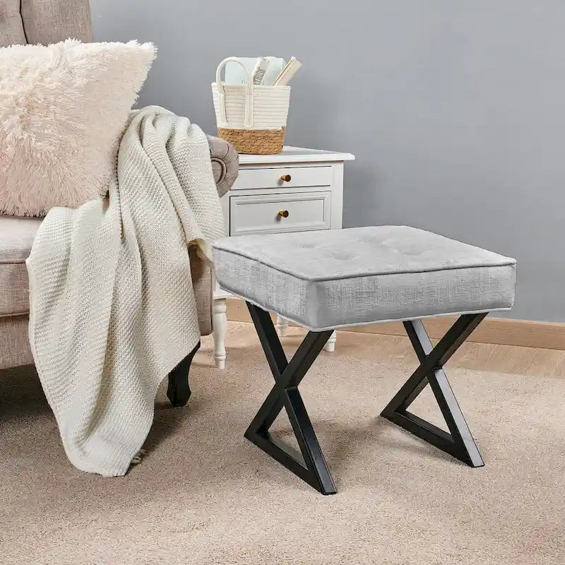 Repose-pieds/tabouret de coiffeuse en velours