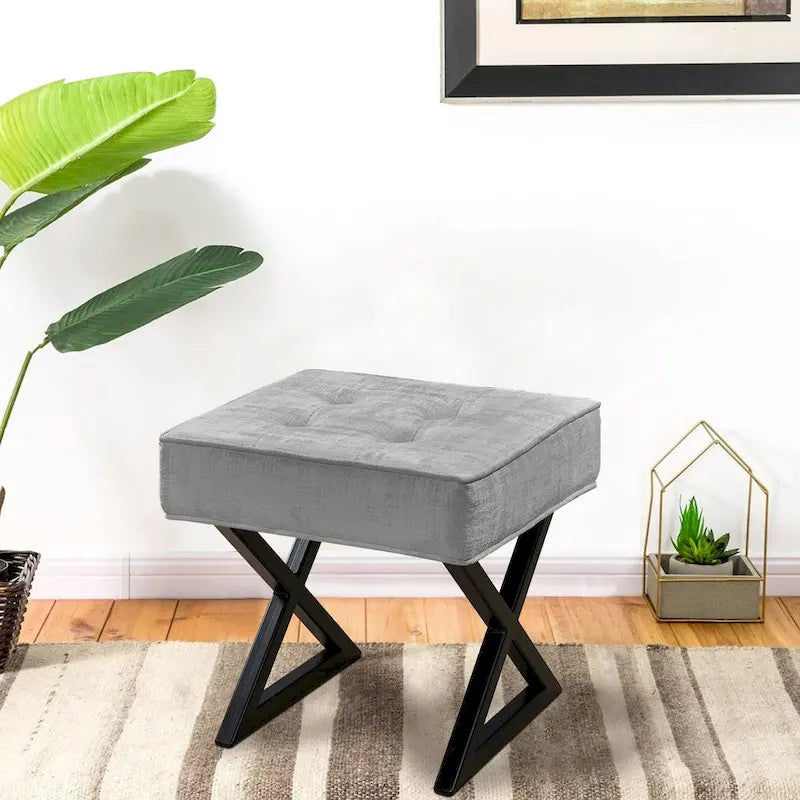 Repose-pieds/tabouret de coiffeuse en velours