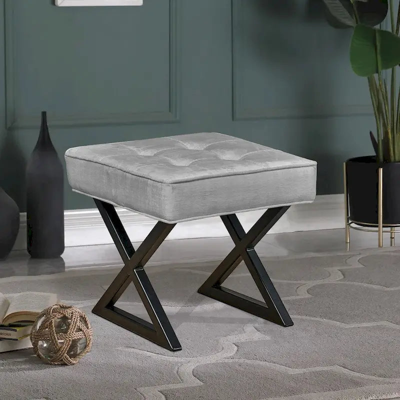 Repose-pieds/tabouret de coiffeuse en velours