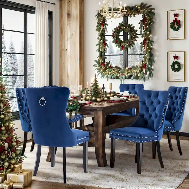 Chaise de cuisine luxueuse recouverte de velours