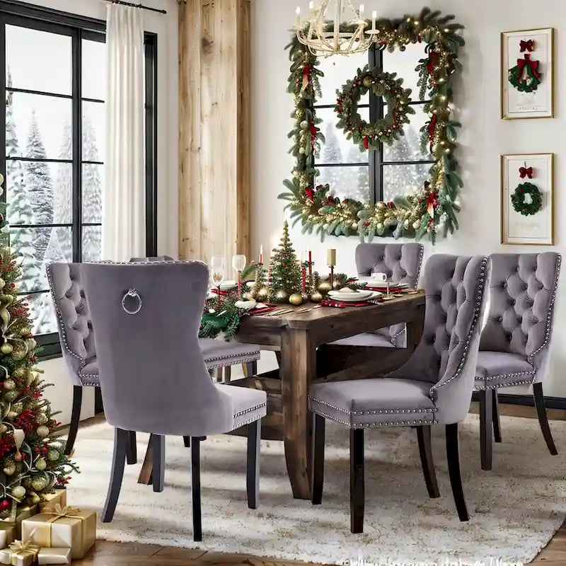 Chaise de cuisine luxueuse recouverte de velours