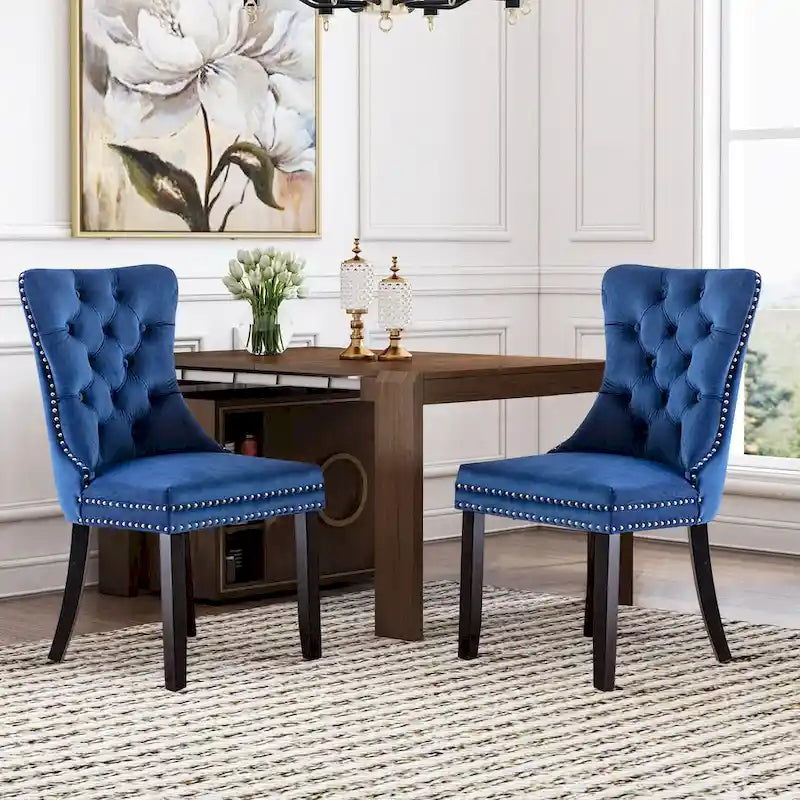 Chaise de cuisine luxueuse recouverte de velours