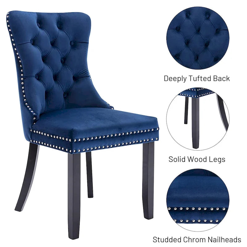Chaise de cuisine luxueuse recouverte de velours