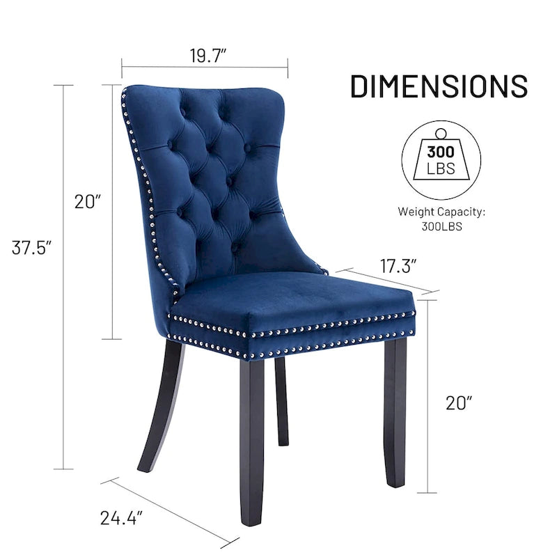 Chaise de cuisine luxueuse recouverte de velours