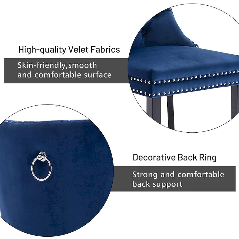 Chaise de cuisine luxueuse recouverte de velours