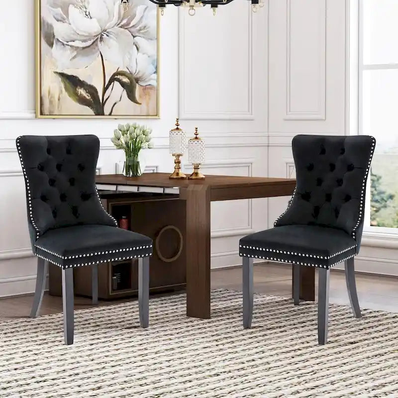 Chaise de cuisine luxueuse recouverte de velours