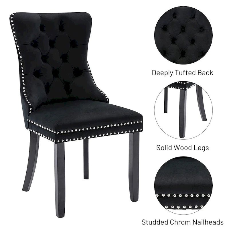 Chaise de cuisine luxueuse recouverte de velours