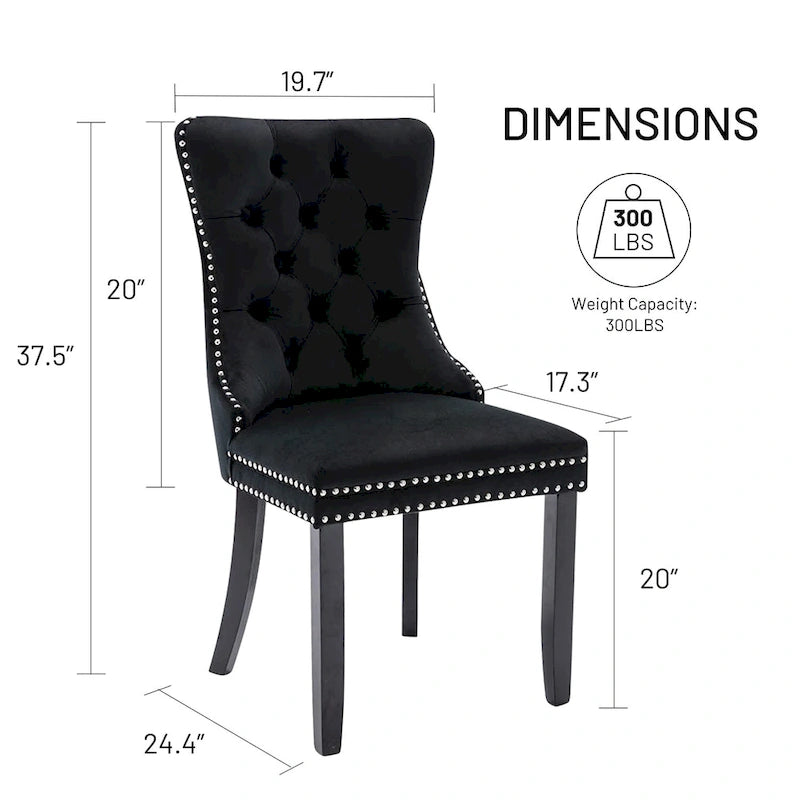 Chaise de cuisine luxueuse recouverte de velours