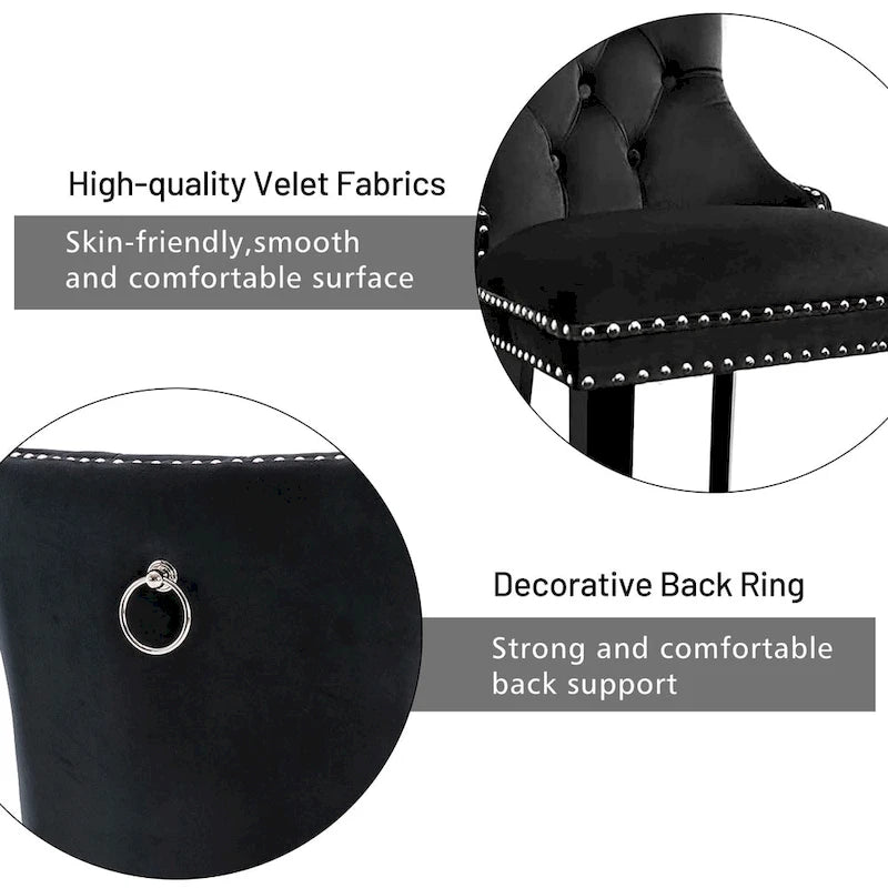Chaise de cuisine luxueuse recouverte de velours