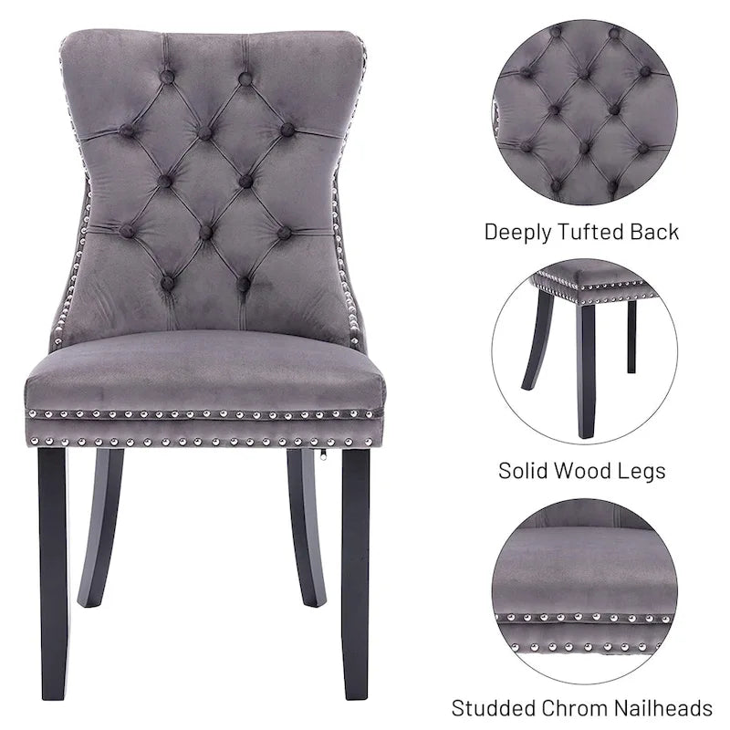 Chaise de cuisine luxueuse recouverte de velours
