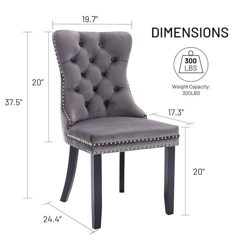Chaise de cuisine luxueuse recouverte de velours