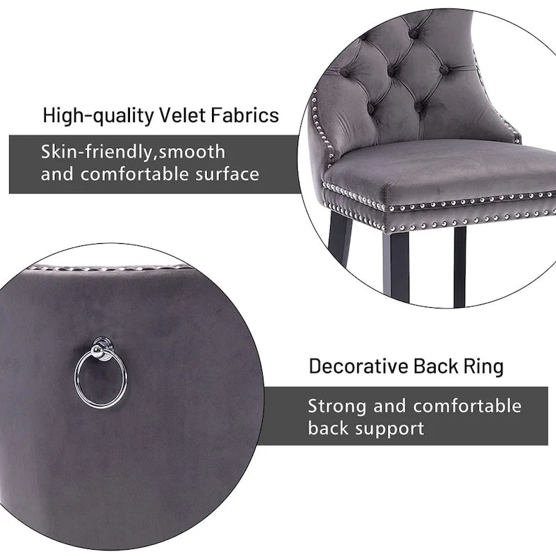 Chaise de cuisine luxueuse recouverte de velours
