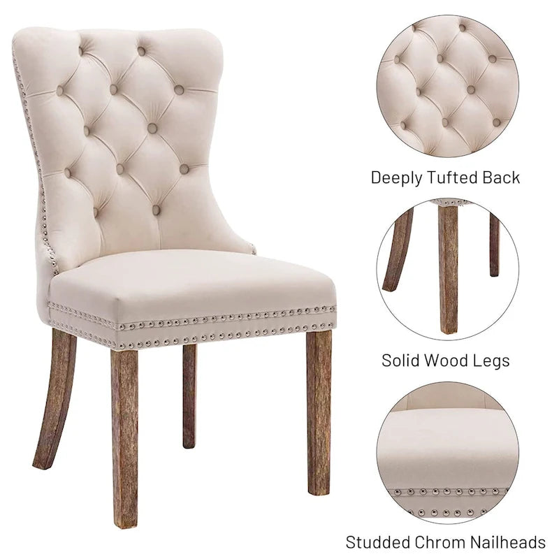 Chaise de cuisine luxueuse recouverte de velours