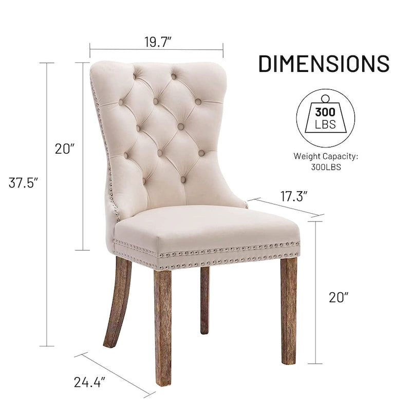 Chaise de cuisine luxueuse recouverte de velours