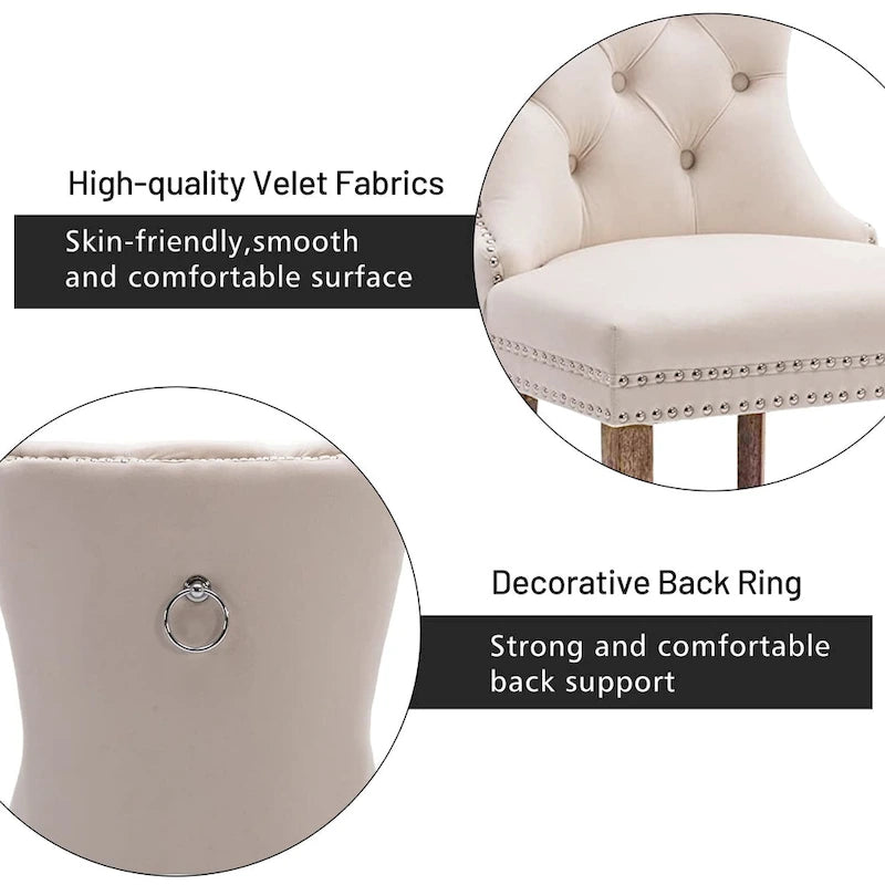 Chaise de cuisine luxueuse recouverte de velours