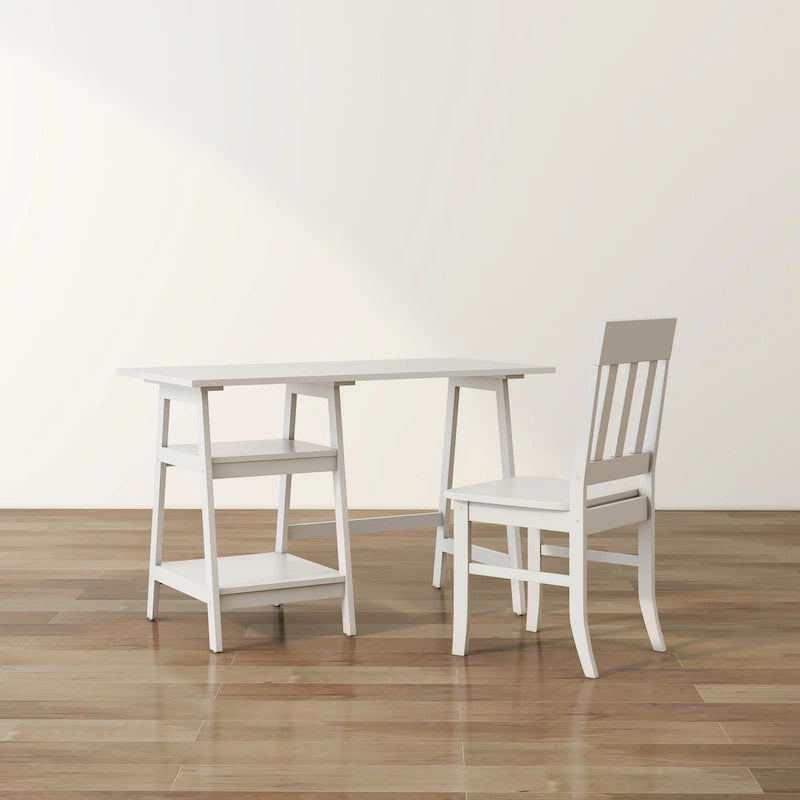 Ensemble de bureau d'ordinateur en verre en deux parties de 47 pouces et chaise