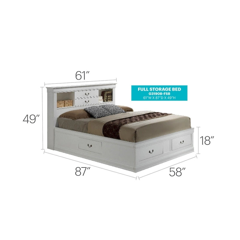 Lit plateforme de rangement complet avec 6 tiroirs de rangement