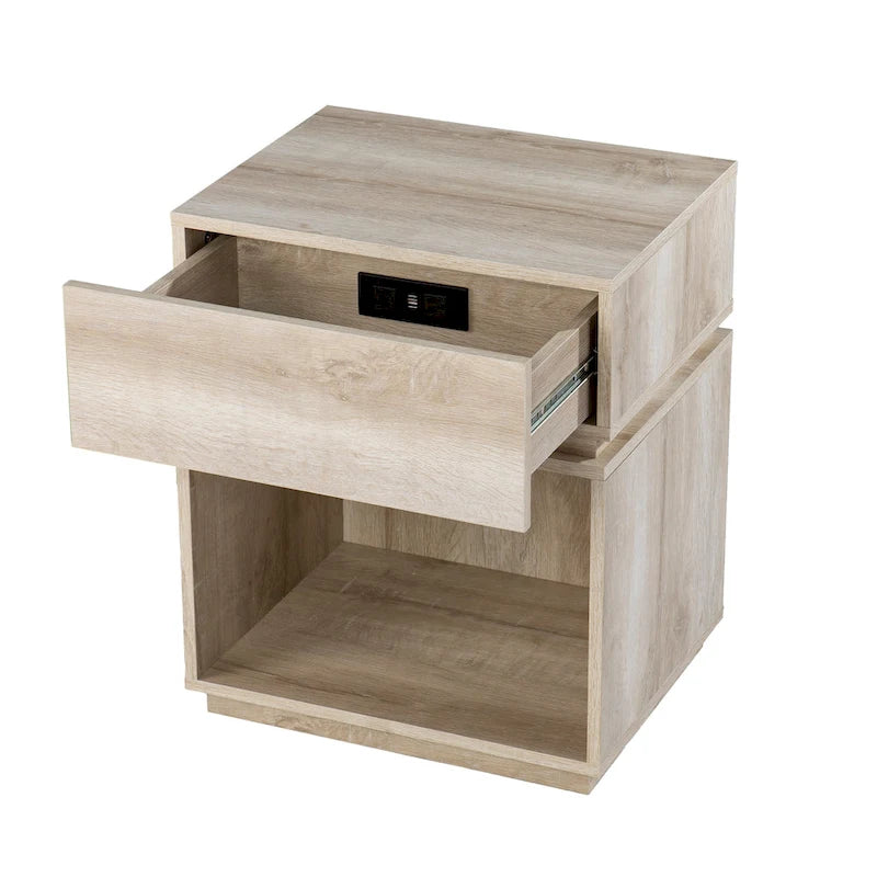 Table d'appoint en bois blanc de style transitionnel