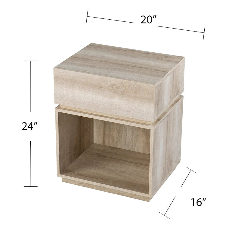Table d'appoint en bois blanc de style transitionnel