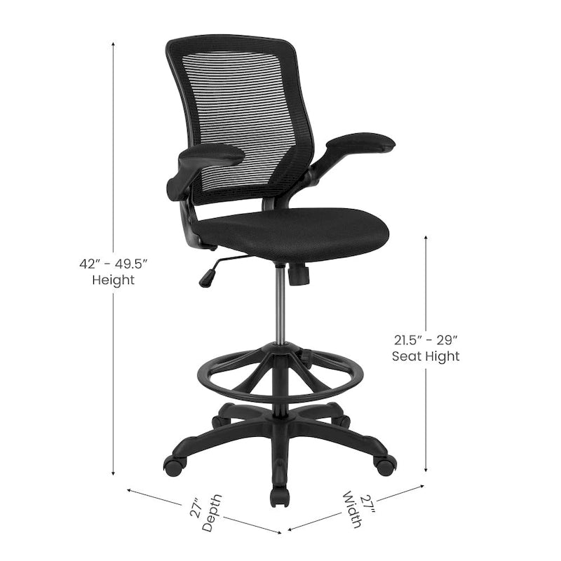 Chaise de dessin ergonomique avec dossier en maille