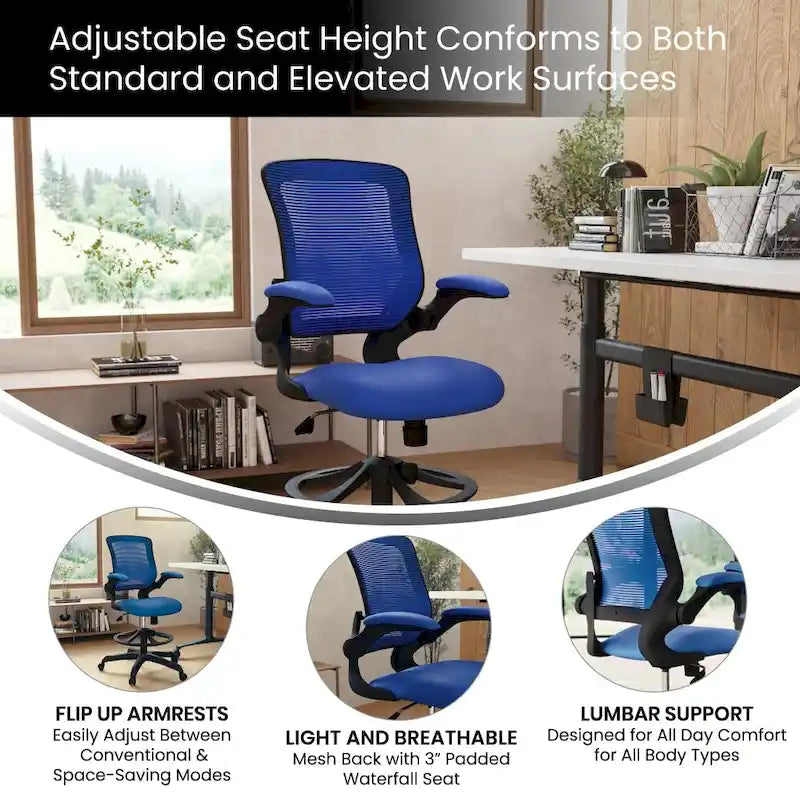 Chaise de dessin ergonomique avec dossier en maille