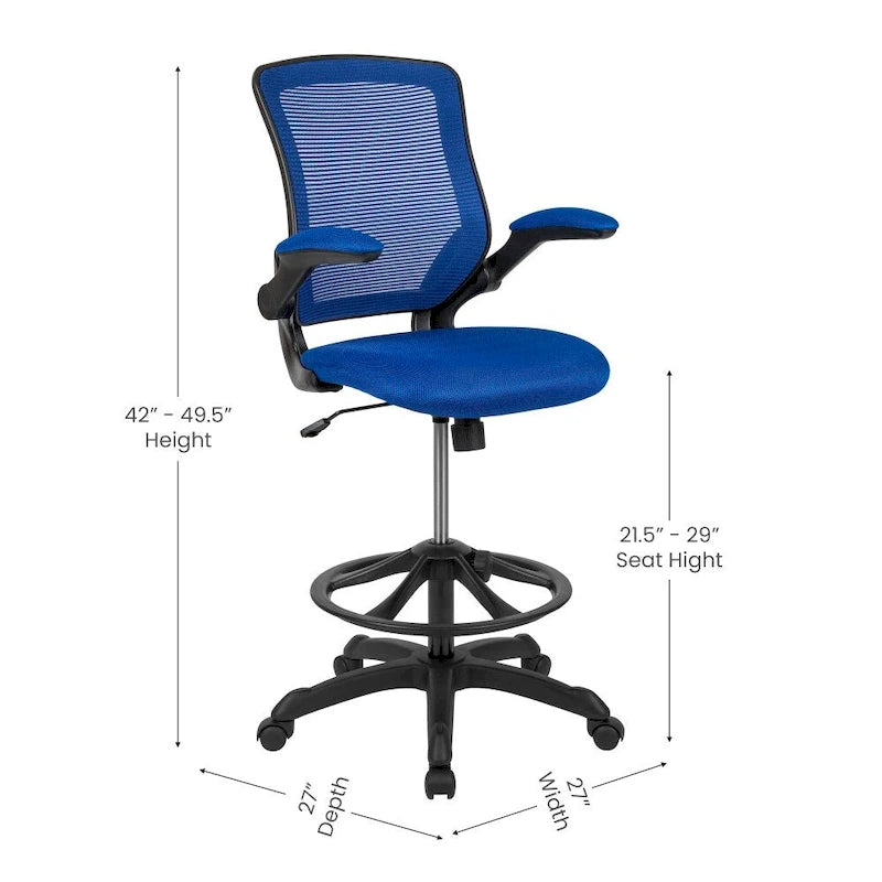 Chaise de dessin ergonomique avec dossier en maille