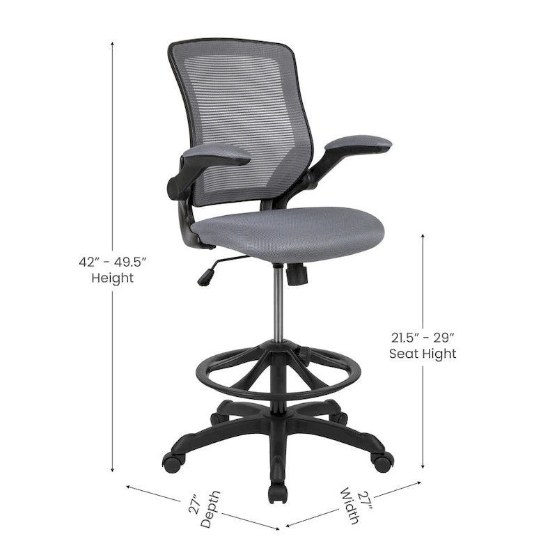 Chaise de dessin ergonomique avec dossier en maille