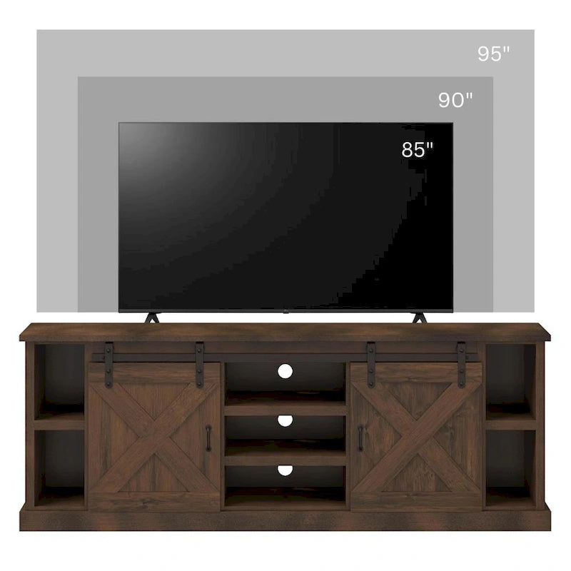 Meuble TV de style rustique de 85 pouces
