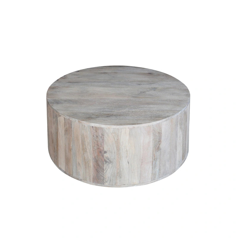 Table basse de 36 pouces, fabriquée à la main en forme de tambour