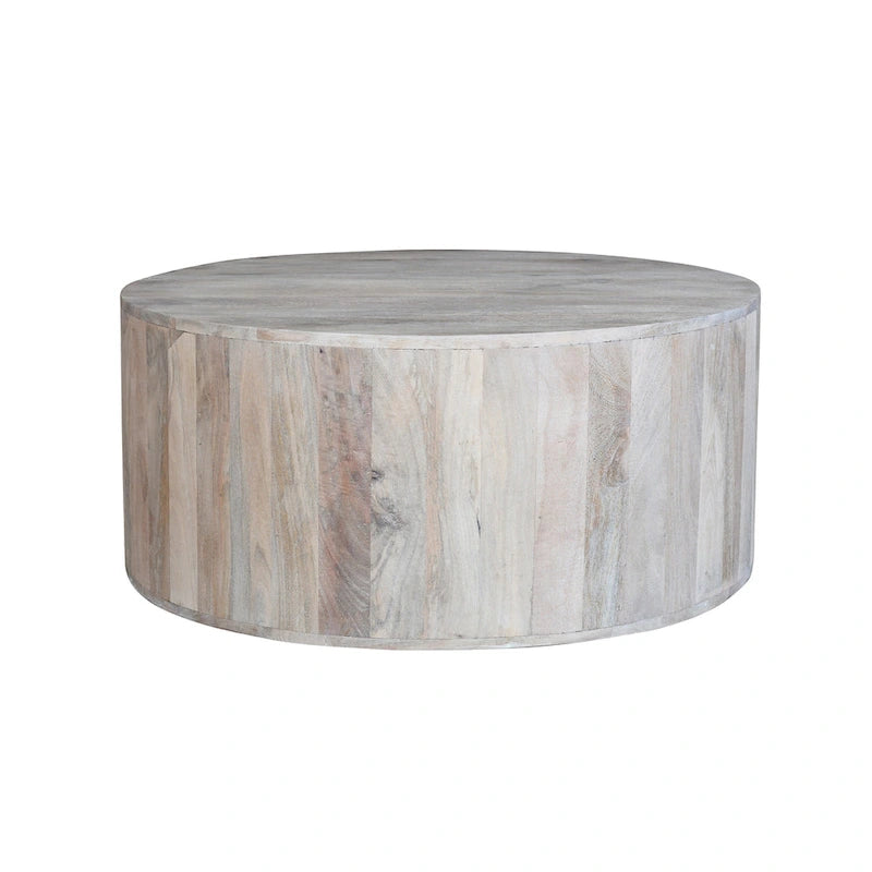 Table basse de 36 pouces, fabriquée à la main en forme de tambour