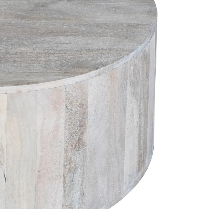 Table basse de 36 pouces, fabriquée à la main en forme de tambour