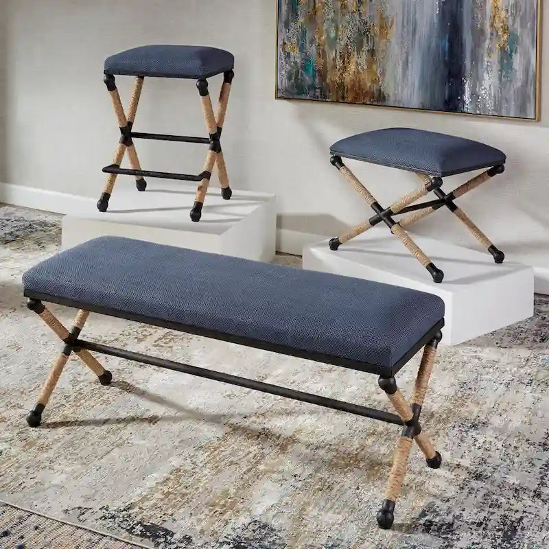 Banc bleu marine de campagne