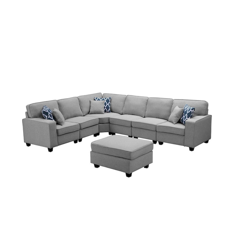 Canapé modulaire en L avec repose-pieds