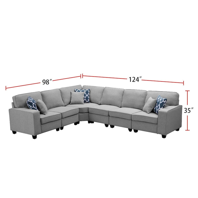 Canapé modulaire en L avec repose-pieds
