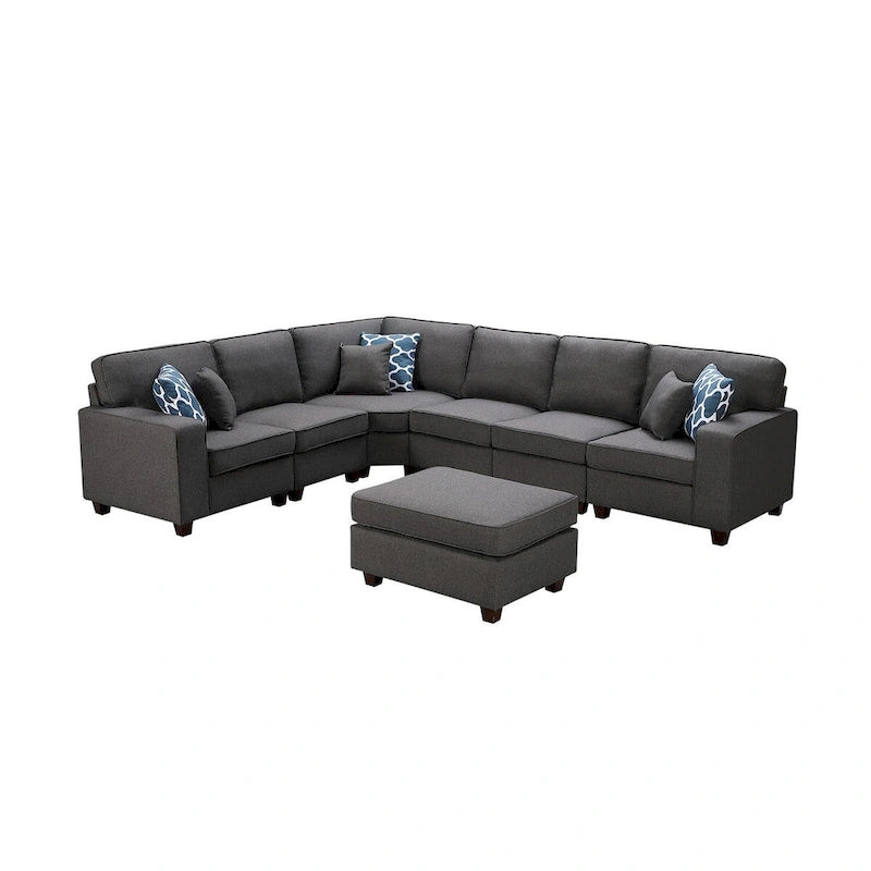Canapé modulaire en L avec repose-pieds