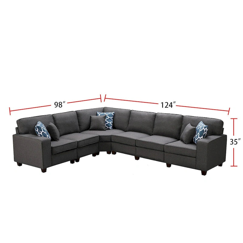 Canapé modulaire en L avec repose-pieds