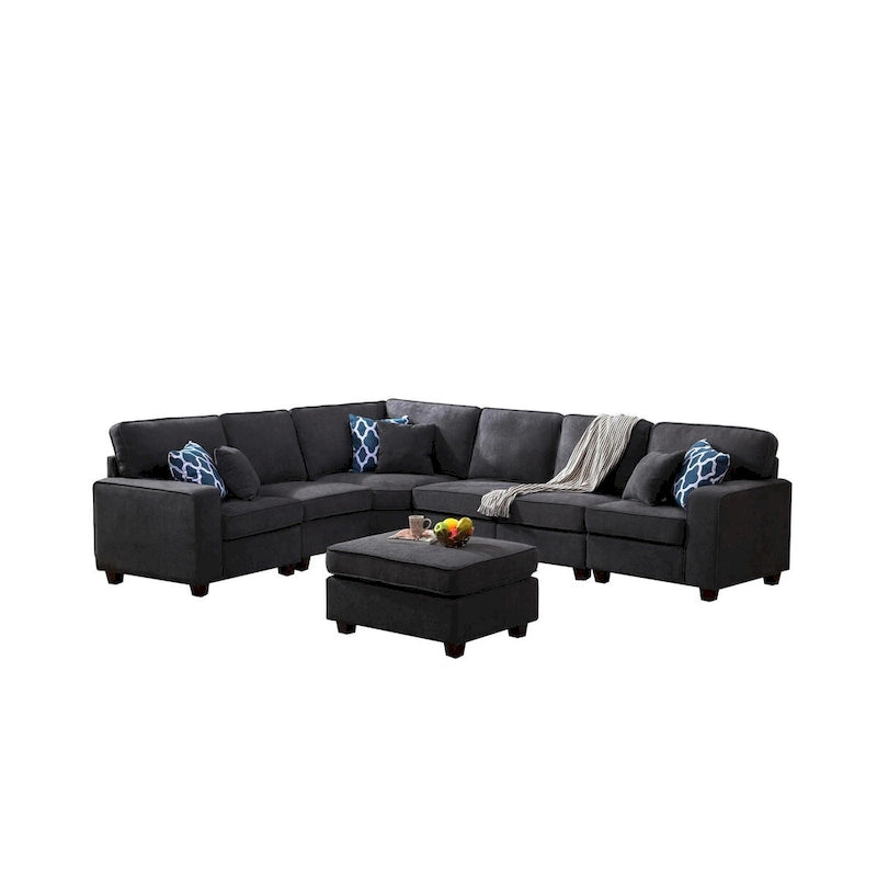 Canapé modulaire en L avec repose-pieds