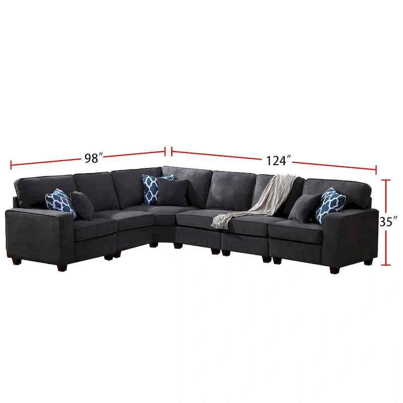 Canapé modulaire en L avec repose-pieds
