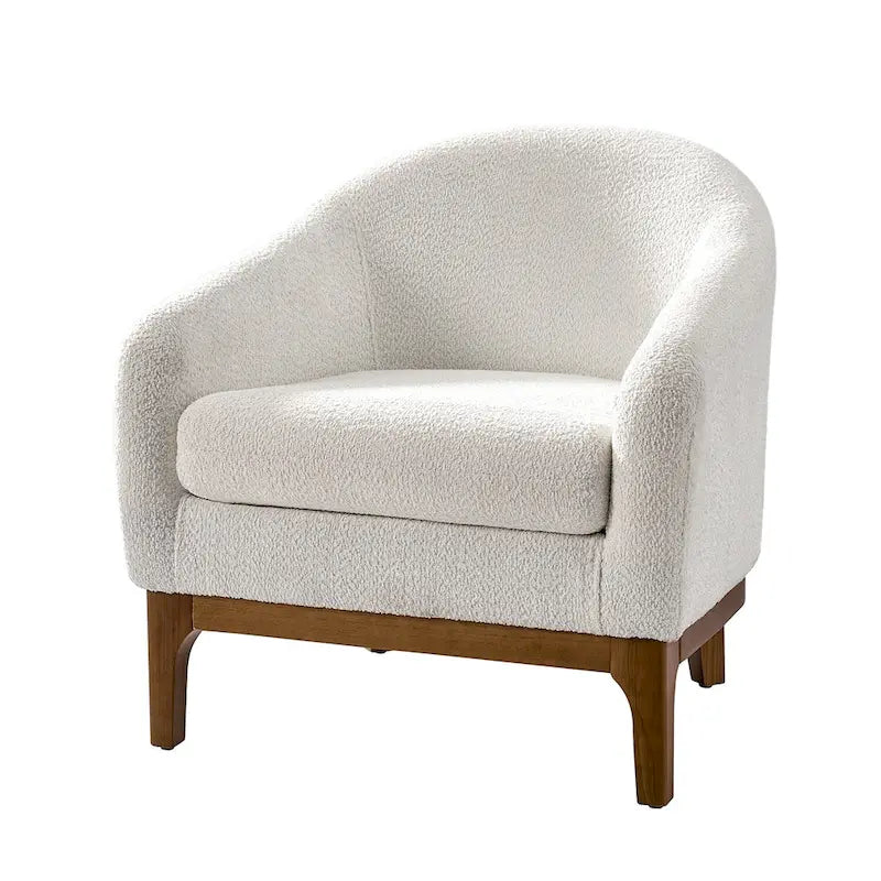 Fauteuil baquet moderne garni de velours avec pieds en bois massif