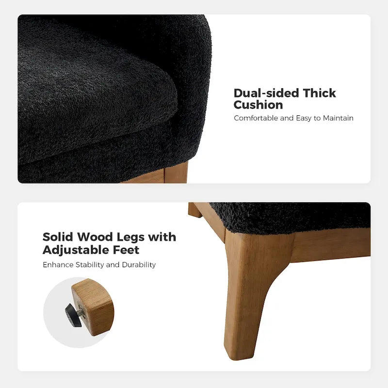 Fauteuil baquet moderne garni de velours avec pieds en bois massif