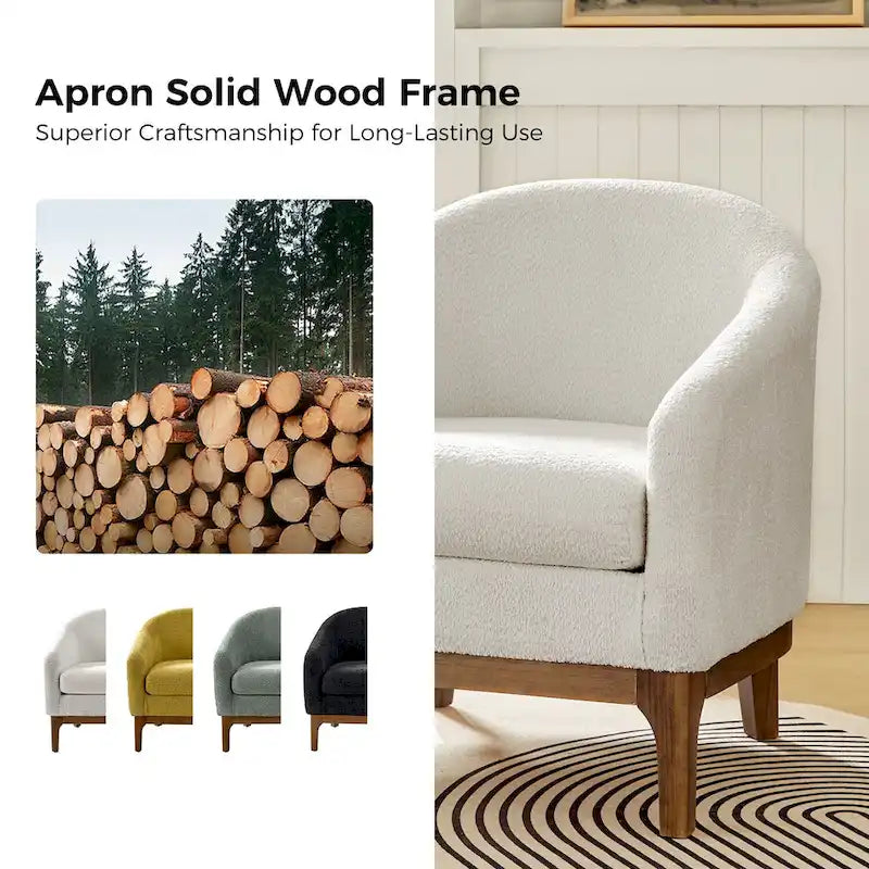 Fauteuil baquet moderne garni de velours avec pieds en bois massif