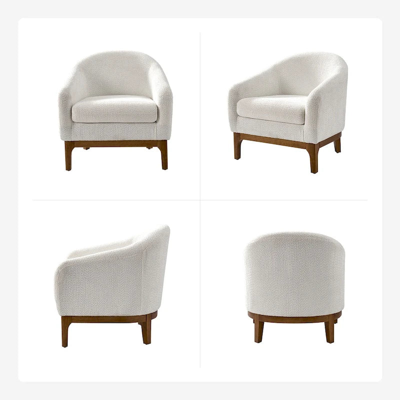 Fauteuil baquet moderne garni de velours avec pieds en bois massif