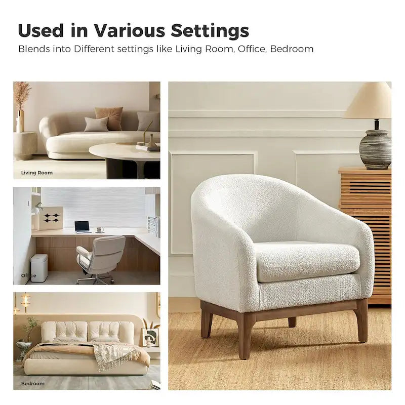 Fauteuil baquet moderne garni de velours avec pieds en bois massif