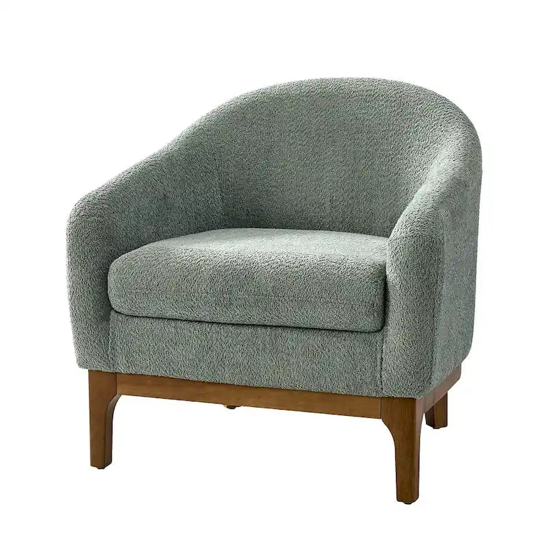 Fauteuil baquet moderne garni de velours avec pieds en bois massif