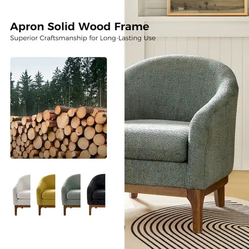 Fauteuil baquet moderne garni de velours avec pieds en bois massif