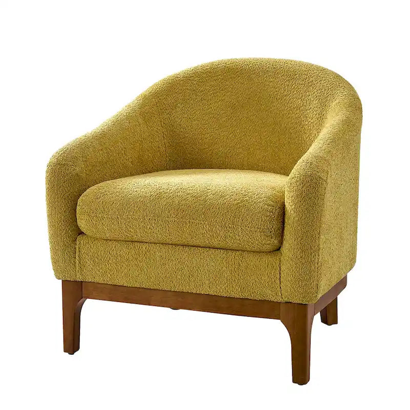 Fauteuil baquet moderne garni de velours avec pieds en bois massif